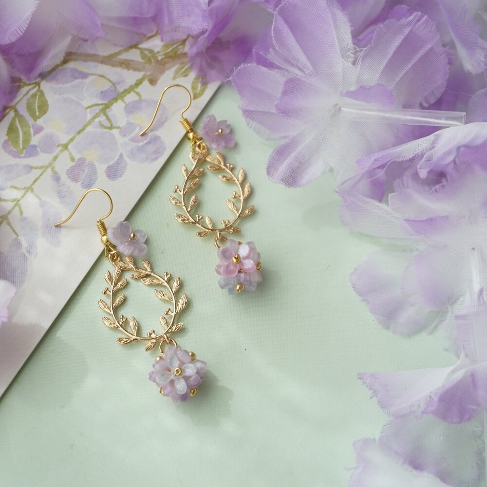 Brand new Handmade hydrangea earrings
